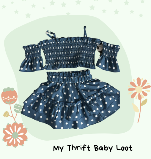Like New polka dot skirt and crop top (3-4 years)